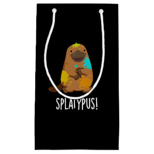 Splatypus Funny Animal Platypus Pun Dark BG Small Gift Bag