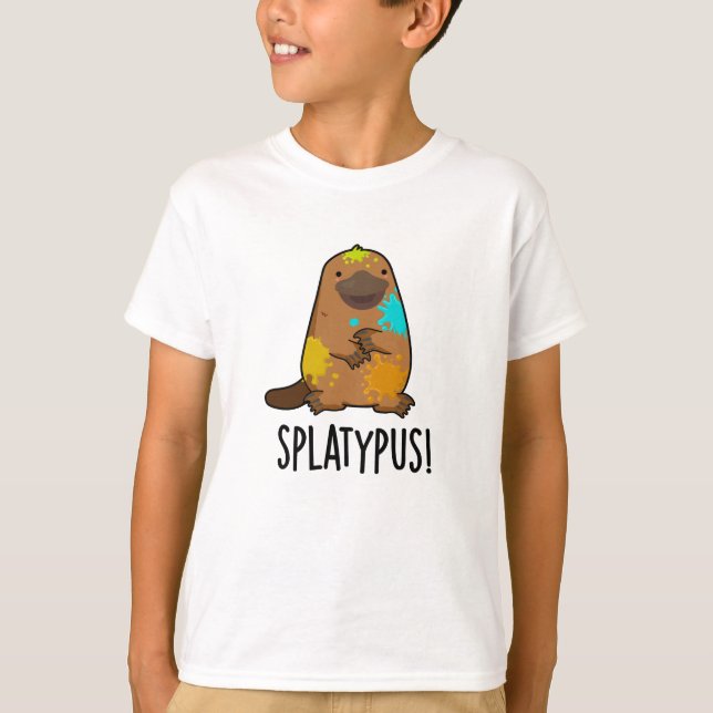 Splatypus Funny Animal Platypus Pun  T-Shirt (Front)