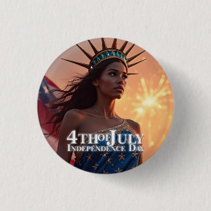 Splendid 4th of July Design - Fireworks & Freedom 1 Inch Round Button