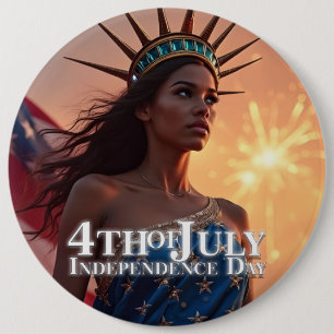 Splendid 4th of July Design - Fireworks & Freedom 6 Inch Round Button