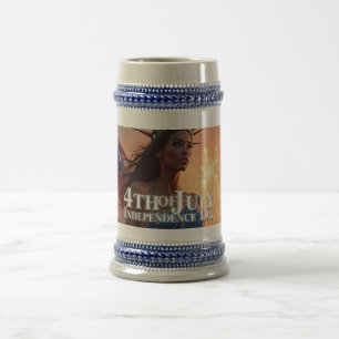 Splendid 4th of July Design - Fireworks & Freedom Beer Stein