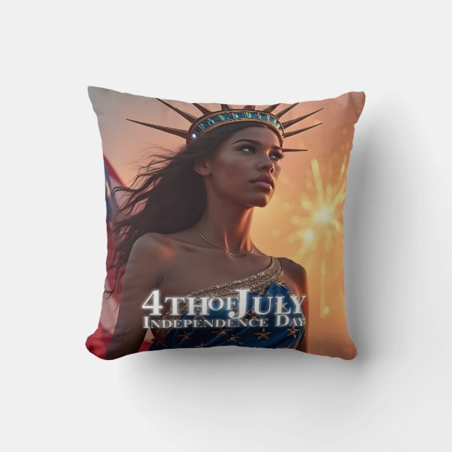 Splendid 4th of July Design - Fireworks & Freedom Throw Pillow (Front)
