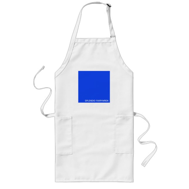 Splendid Fairywren Blue Color Name Long Apron (Front)