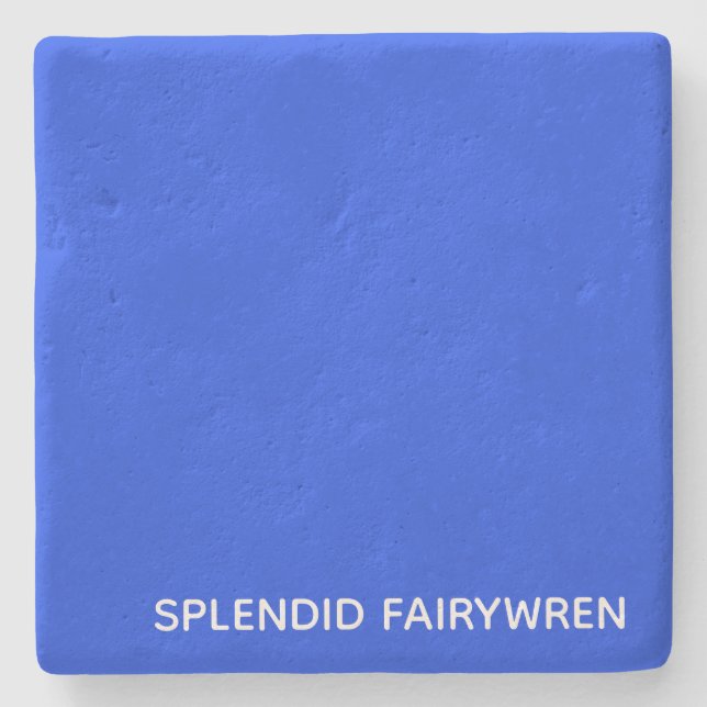 Splendid Fairywren Blue Color Name Stone Coaster (Front)