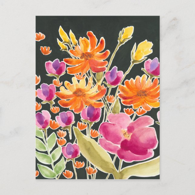 Splendid Gathering - Pink and Orange Flowers Postcard (Front)