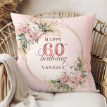 Splendid Rose Gold Floral Watercolor 60th birthday Throw Pillow<br><div class="desc">✅ For matching items search 36-60 in my collections ✅ Celebrate a special milestone with this elegant 60th birthday pillow featuring watercolor rose gold, dusty pink and blush pink flowers, eucalyptus greenery, and a shimmering gold frame. This boho floral design adds charm and warmth to any space. A beautiful keepsake...</div>