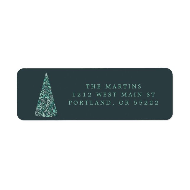 Splendid Spruce Tree Christmas/holiday Label (Front)