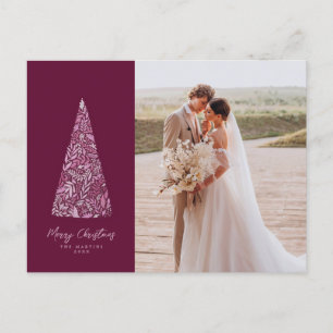 Splendid Spruce Tree Plum Christmas/Holiday photo Postcard