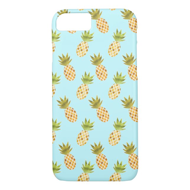 Splendid Tropical Watercolor Pineapple Pattern Case-Mate iPhone Case (Back)