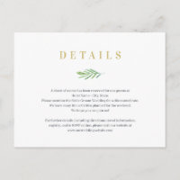 Splendid Union Wedding Details Enclosure Card