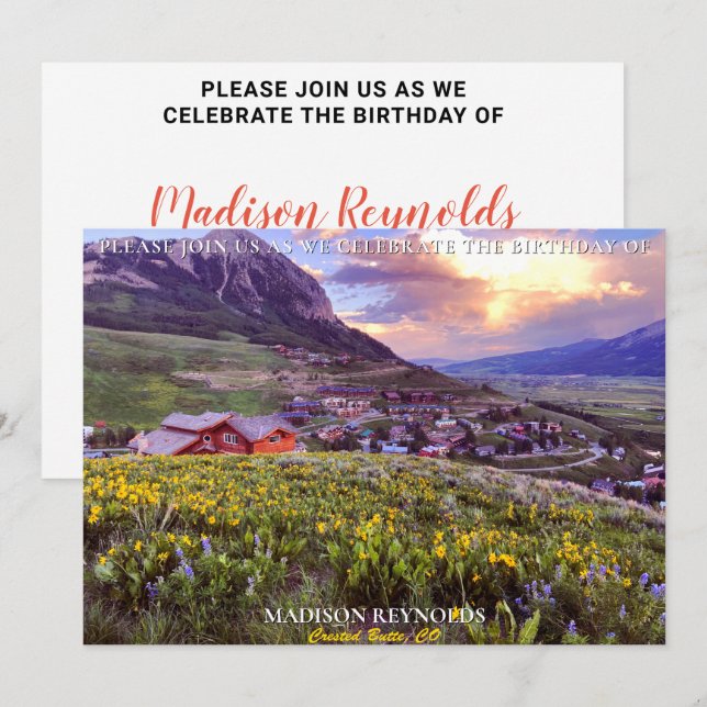 Splendid Wildflower Mountain Beautiful Sky Invitation (Front/Back)
