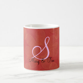 Splendor Floral Rouge - Monogramme : Mugs de café