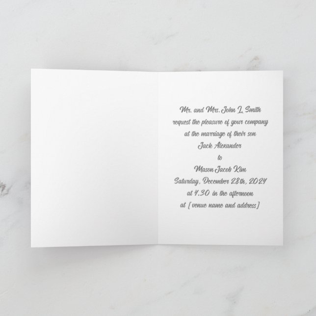 Splendor traditionnel - Carte Mariage de style roy (Intérieur)