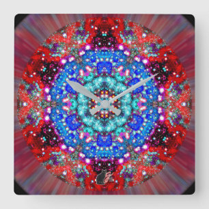 Splendorous Stellar Kaleid Square Wall Clock