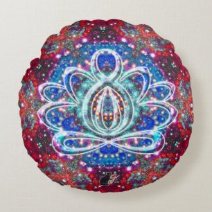 Splendorous Zen Lotus Round Pillow