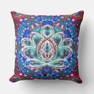 Splendorous Zen Lotus Throw Pillow