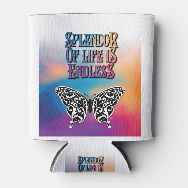 Splendour of Life with Butterfly Can Cooler (Front)