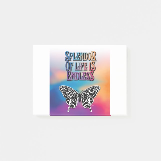 Splendour of Life with Butterfly Post-it Notes (Front)