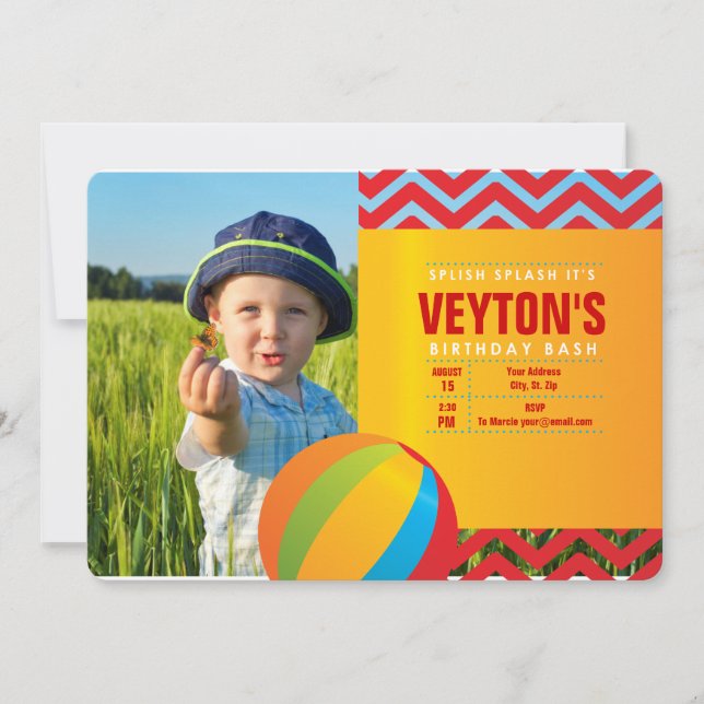 Splish Splash A Birthday Bash Invitation (Front)