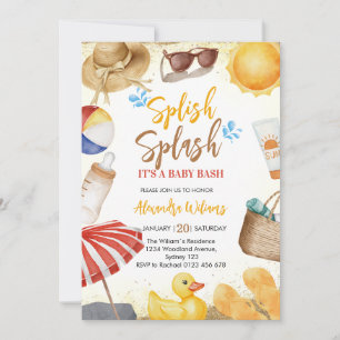  Splish Splash Baby Bash Baby Shower Invitation