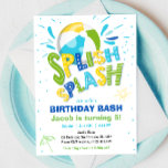 Splish Splash Birthday Bash Boy Pool Party Invitation<br><div class="desc">♥ A perfect way to invite your guests to your little one's birthday party! For a pool party.</div>