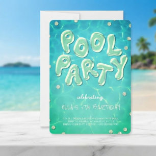 Splish Splash Birthday Bash Pool Party Invitation