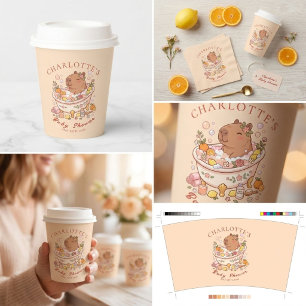 Splish Splash Capybara Baby Girl Shower Paper Cups