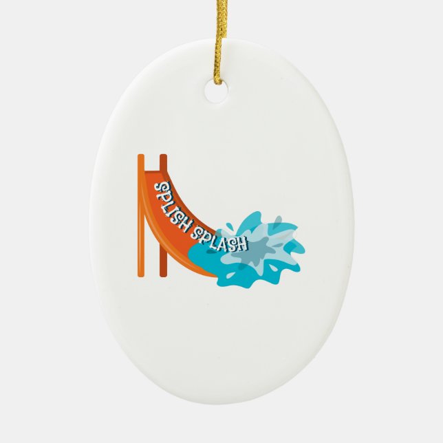 Splish Splash Ceramic Ornament (Front)