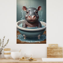 Splish Splash Cute Funny Posters avec citations