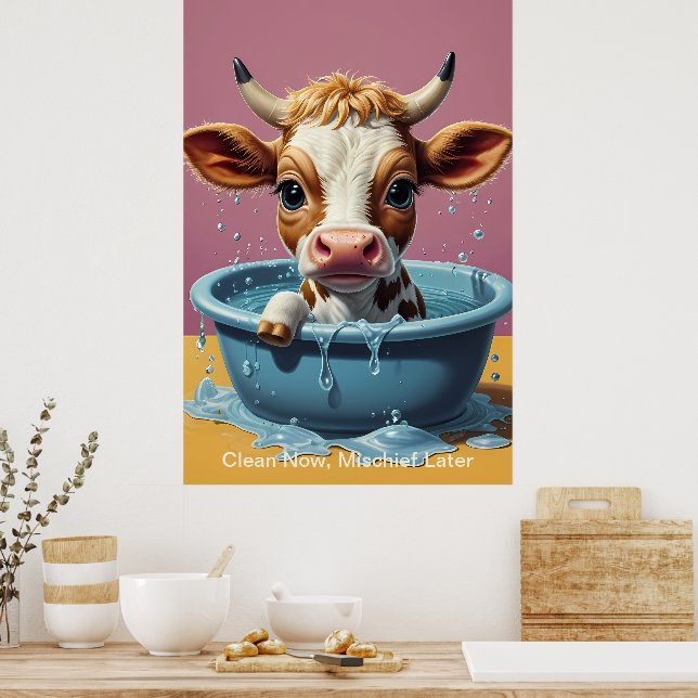 Splish Splash Cute Funny Posters with Quotes (Kitchen)