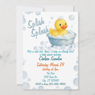 Splish Splash Ducky baby shower  Invitation