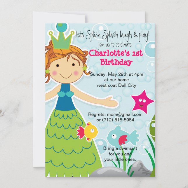 Splish Splash Fun Water fun Birthday Invitation (Front)