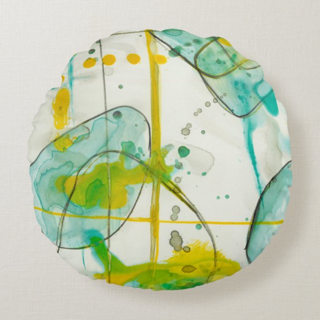 Splish Splash I Round Pillow (Front)