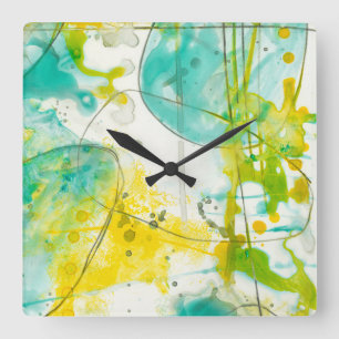 Splish Splash II Square Wall Clock