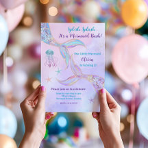 Splish Splash It's a Mermaid Bash Invite