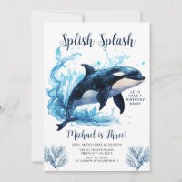Splish Splash Killer Whale Boy Ocean Sea Birthday