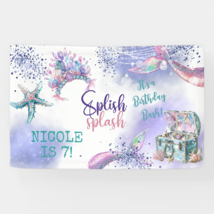 Splish splash magic mermaid birthday bash banner