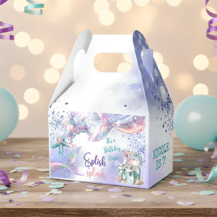 Splish splash magic mermaid birthday bash favor box