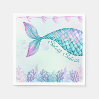 Splish Splash Mermaid Bash Cocktail Napkin