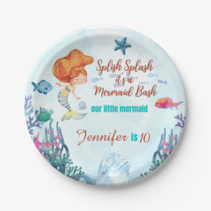 Splish Splash Mermaid Bash Girls Birthday Party Pa Paper Plate