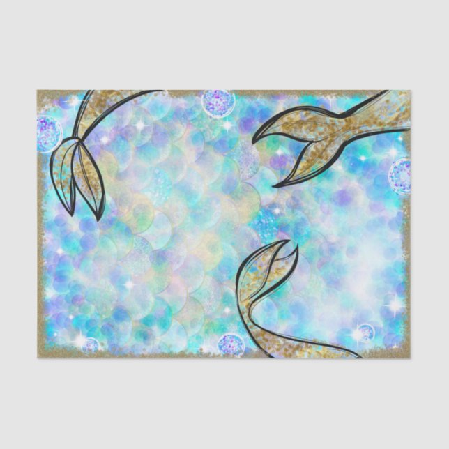Splish Splash Mermaid Bash Pool Party Birthday Tissue Paper (Front)