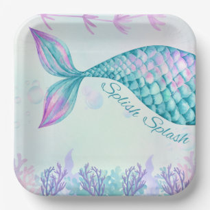 Splish Splash Mermaid Birthday Bash 9 inch Plate
