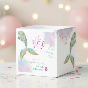 Splish splash mermaid birthday bash favor box
