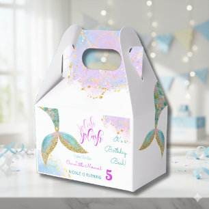 Splish splash mermaid birthday bash favor box