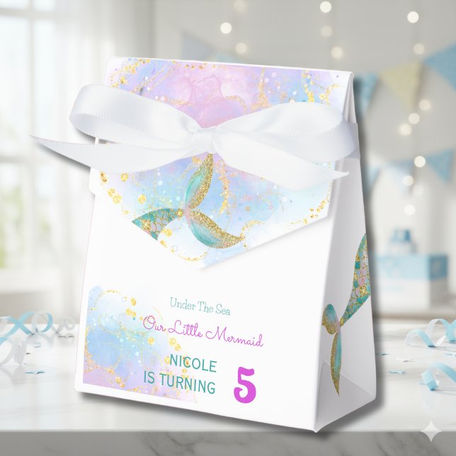 Splish splash mermaid birthday bash favor box (Creator Uploaded)