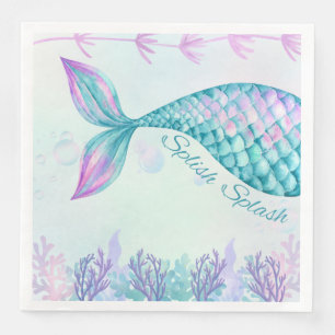 Splish Splash Mermaid Birthday Bash Napkin