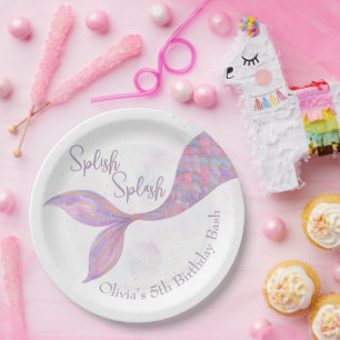 Splish Splash Mermaid Birthday Paper Plates