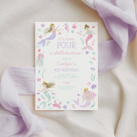 Splish Splash Mermaid Girls Birthday Purple