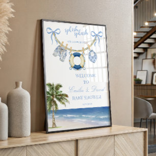 Splish Splash Ocean Baby Shower Welcome Poster