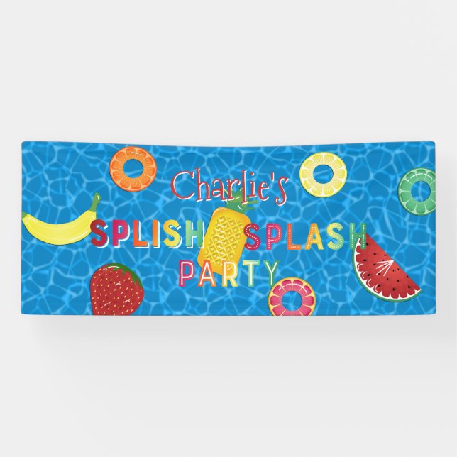 Splish Splash Party l Pool Birthday l Summer Fruit Banner (Horizontal)